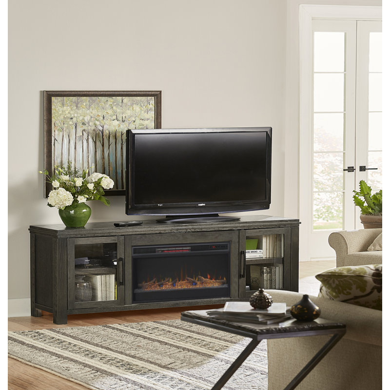 Gracie Oaks Cloyne TV Stand for TVs up to 85" with Electric Fireplace